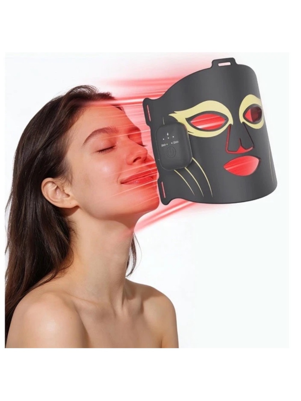 LED Red Light Therapy Mask Cordless Rechargeable Near Infrared Anti Aging